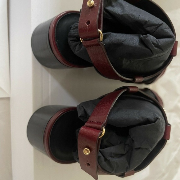 CÉLINE Triomphe Sandal in Calfskin Burgundy Size38 - Picture 8 of 10